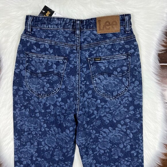 Lee x Free People‎ Women's Size 27 Floral Print High Waisted Flare Denim Jeans - Picture 7 of 9